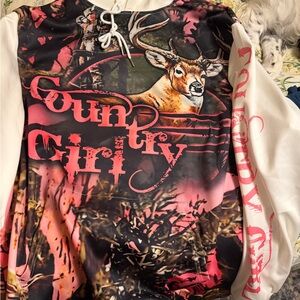 Country Girly Deer Print Hoodie